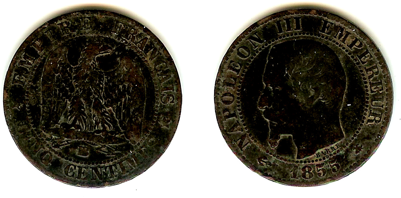 5 Centimes 1855BB Napoléon III TB